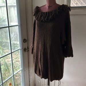 Von Saken sweater OS Brown 100% cotton vintage